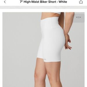 White ALO biker shorts